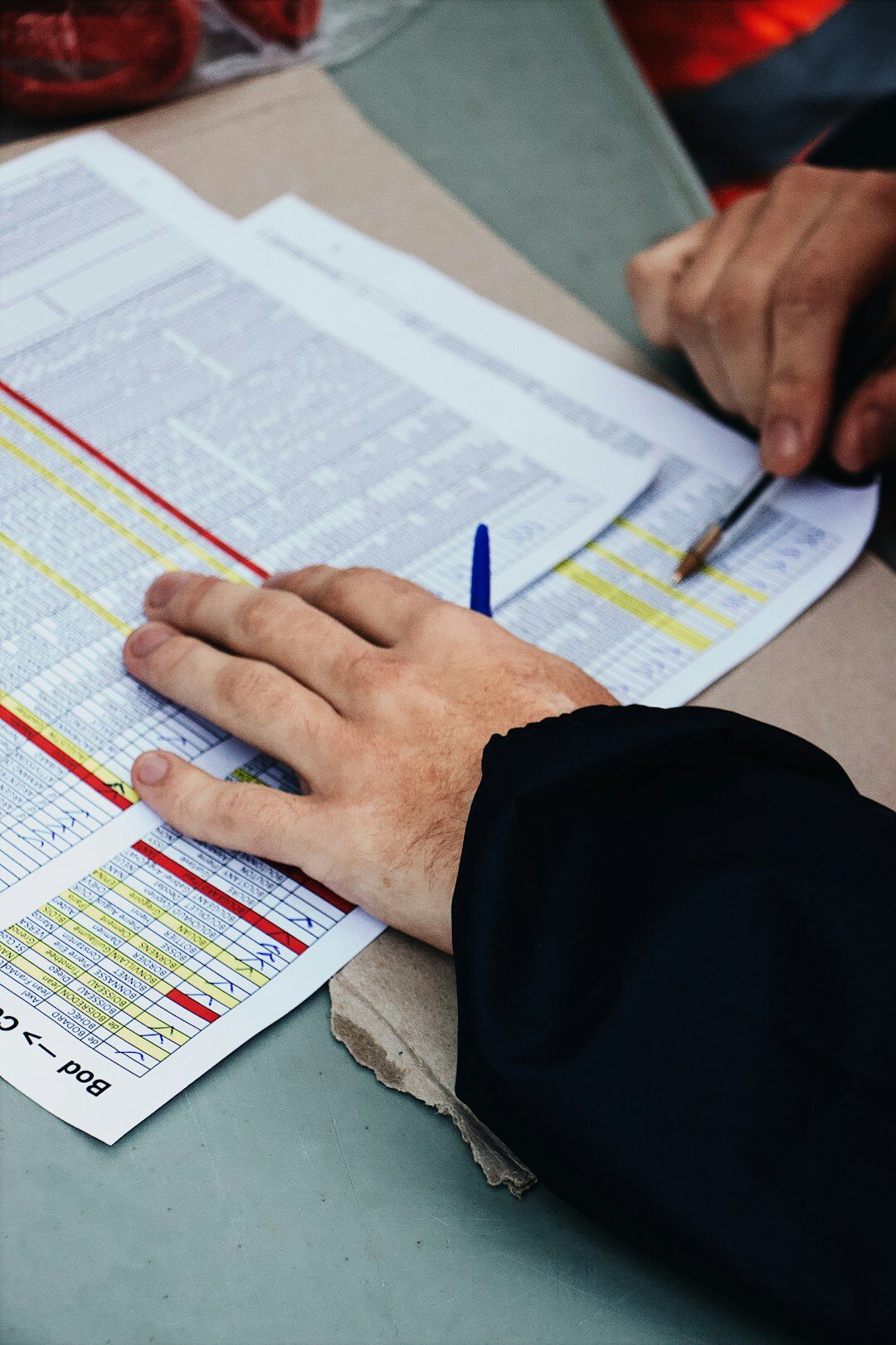 person reviewing insurance documents