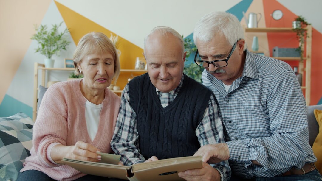 family reviewing documents